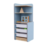 Угловой шкаф с ящиками из коллекции мебели «НЕГА» (цвет голубой) - «globural.ru» - Тихорецк