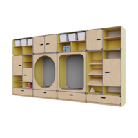 Детская стенка с местом для хранения и зонами отдыха из коллекции «НЕГА» (цвет желтый) - «globural.ru» - Тихорецк