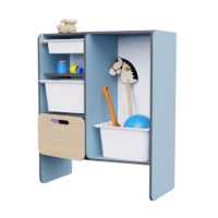 Шкаф для игрушек во входную группу из коллекции мебели «НЕГА» (цвет голубой) - «globural.ru» - Тихорецк