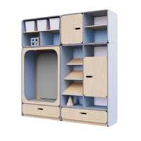 Детская стенка с местом для хранения и прямоугольной зоной отдыха из коллекции «НЕГА» (цвет голубой) - «globural.ru» - Тихорецк