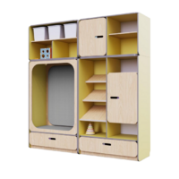 Детская стенка с местом для хранения и прямоугольной зоной отдыха из коллекции «НЕГА» (цвет желтый) - «globural.ru» - Тихорецк