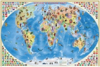 Настенная политическая карта мира для дошкольников "Страны и народы -2" - «globural.ru» - Тихорецк