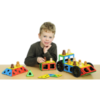 Набор Полидрон Магнитный "Конструируем транспорт" с дополнительным комплектом колес (Расширенный) - «globural.ru» - Тихорецк