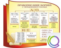 Стенд "Правописание корней с чередованием гласных" - «globural.ru» - Тихорецк