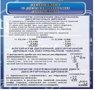 Стенд "Действия с десятичными дробями" - «globural.ru» - Тихорецк