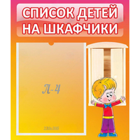 Стенд "Список детей на шкафчики" №1 - «globural.ru» - Тихорецк