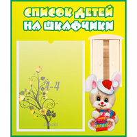 Стенд "Список детей на шкафчики" №11 - «globural.ru» - Тихорецк