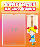 Стенд "Список детей на шкафчики" №6 - «globural.ru» - Тихорецк