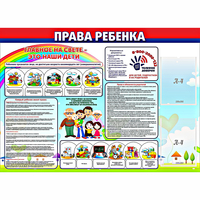 Стенд "Права ребенка"  с 2 карманами - «globural.ru» - Тихорецк