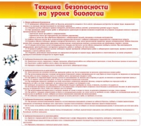 Стенд "Техника безопасности на уроках биологии" (вариант 2) - «globural.ru» - Тихорецк