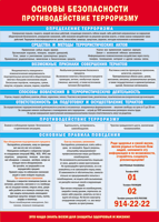Таблица Основы безопасности. Противодействия терроризму 1000*1400 винил - «globural.ru» - Тихорецк