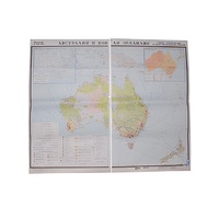 Учебная карта "Австралия и Новая Зеландия" (экономическая) 1100*1340 мм (матовое, 2-стороннее лам.) - «globural.ru» - Тихорецк