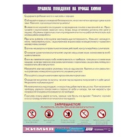 Таблица демонстрационная "Правила поведения на уроках химии" (винил 70х100) - «globural.ru» - Тихорецк