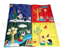 Дидактический коврик «Времена года» с дополнительными аппликациями животных (ВИК) - «globural.ru» - Тихорецк