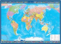 Настенная политическая карта мира с флагами на английском языке - «globural.ru» - Тихорецк