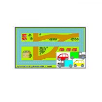 Игровой коврик "Дорожное движение - 1" с набором транспортных средств - «globural.ru» - Тихорецк