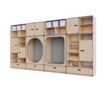 Детская стенка с местом для хранения и зонами отдыха из коллекции «НЕГА» (цвет бежевый) - «globural.ru» - Тихорецк