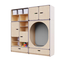 Детская стенка с местом для хранения и овальной зоной отдыха из коллекции «НЕГА» (цвет бежевый) - «globural.ru» - Тихорецк