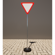 Знак дорожный "Уступите дорогу" 2.4 типоразмер 40 на стойке с основанием 3кг - «globural.ru» - Тихорецк