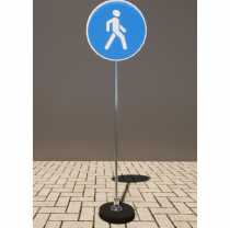 Знак дорожный "Пешеходная дорожка" 4.5.1 типоразмер 40 на стойке с основанием 3кг - «globural.ru» - Тихорецк