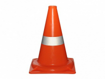 Сигнальный дорожный конус (жесткий, с одной световозвращающей полосой) - «globural.ru» - Тихорецк