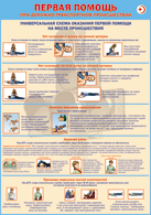 Плакат "Универсальная схема оказания первой помощи на месте происшествия" 1000*1400 винил - «globural.ru» - Тихорецк