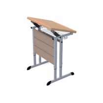 Стол ученический одноместный наклоняемый на плоскоовальной трубе 3-7 гр.р. - «globural.ru» - Тихорецк
