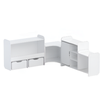 Набор стеллажей для игрушек и пособий "Росток" (белый) - «globural.ru» - Тихорецк