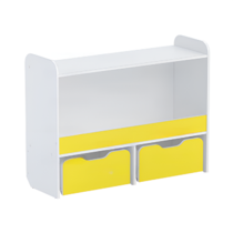 Стеллаж для игрушек и пособий "Росток 1" (белый/желтый) - «globural.ru» - Тихорецк