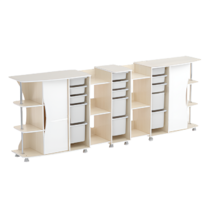 Модульные стеллажи Робик 001 (дуб молочный/белый) - «globural.ru» - Тихорецк