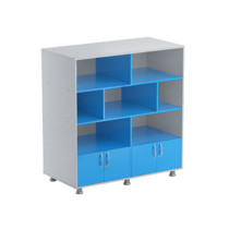 Шкаф-стеллаж (синий/серый) - «globural.ru» - Тихорецк