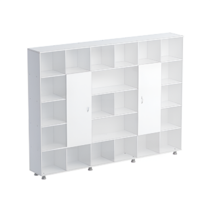 Шкаф-стеллаж 2 дверки (бук/белый) - «globural.ru» - Тихорецк