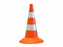 Сигнальный дорожный конус (мягкий, с двумя световозвращающими полосами) - «globural.ru» - Тихорецк