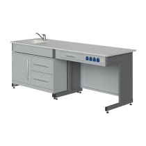 Стол демонстрационный (с раковиной, подводкой и отведением воды, сантехникой, электрическими розетками, автоматами аварийного отключения тока) - «globural.ru» - Тихорецк