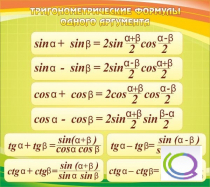 Стенд "Тригонометрические формулы" - «globural.ru» - Тихорецк