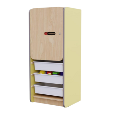 Закрытый шкаф с ящиками из коллекции мебели «НЕГА» (цвет желтый) - «globural.ru» - Тихорецк