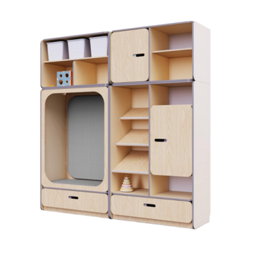 Детская стенка с местом для хранения и прямоугольной зоной отдыха из коллекции «НЕГА» (цвет бежевый) - «globural.ru» - Тихорецк