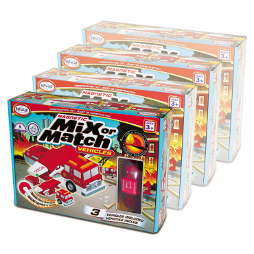 Магнитный конструктор Транспорт "Смешай и собери". Серия Пожарная и спасательная техника. Комплект на группу - «globural.ru» - Тихорецк