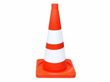 Сигнальный дорожный конус (мягкий, с двумя белыми полосами) - «globural.ru» - Тихорецк