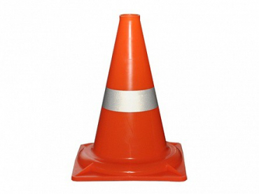 Сигнальный дорожный конус (жесткий, с одной световозвращающей полосой) - «globural.ru» - Тихорецк
