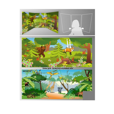 Стенд для сюжетно-ролевых игр 2-х сторонний (джунгли, лес) - «globural.ru» - Тихорецк