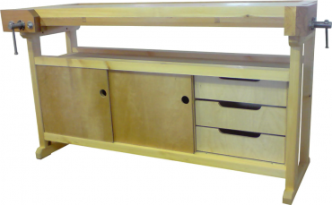 Верстак деревянный столярный Школьный (сосна) с тумбой Практик - «globural.ru» - Тихорецк