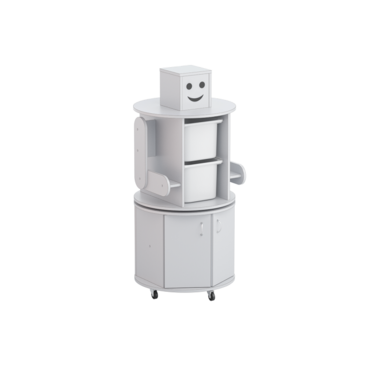 Тумба поворотная Робот-Робик (серый/белый) - «globural.ru» - Тихорецк