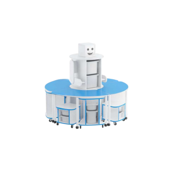 Модуль-стеллаж "Робот- Робик" (синий-белый) - «globural.ru» - Тихорецк