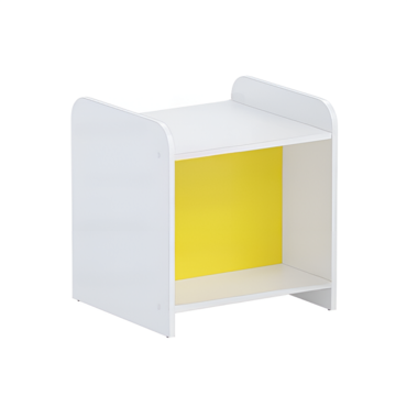 Стеллаж для пособий 6 (белый/желтый)  - «globural.ru» - Тихорецк