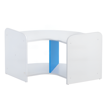 Стеллаж для пособий 7 (белый/синий)  - «globural.ru» - Тихорецк