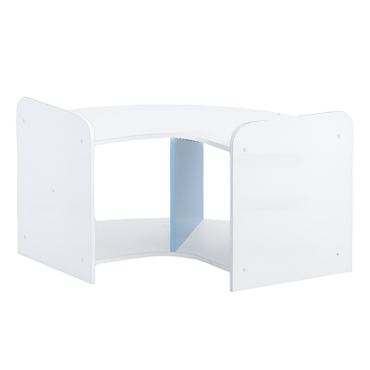 Стеллаж для пособий 7 (белый/прибрежный синий) - «globural.ru» - Тихорецк