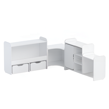 Набор стеллажей для игрушек и пособий "Росток" (белый) - «globural.ru» - Тихорецк