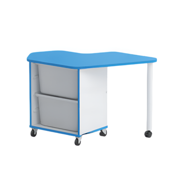 Стол детский правый Робик 002 (белый/синий) - «globural.ru» - Тихорецк