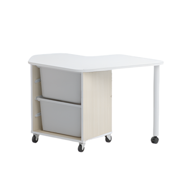 Стол детский правый Робик 002 (дуб молочный/белый) - «globural.ru» - Тихорецк